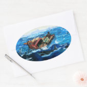 Homer's Gulfstream überarbeitet Ovaler Aufkleber (Umschlag)