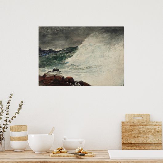 Homer's Prout's Neck, Breaking Wave Poster (Küche)