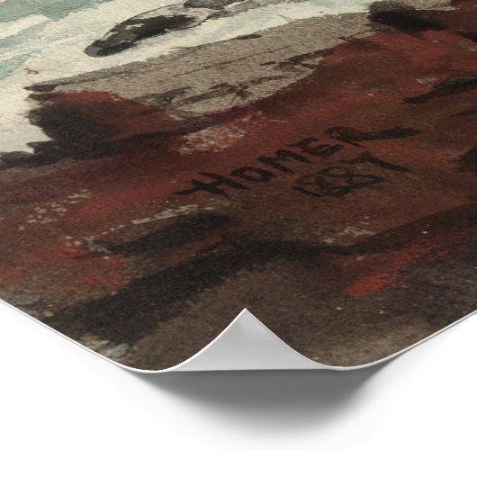 Homer's Prout's Neck, Breaking Wave Poster (Ecke)