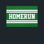 HOMERUN Bright Green White Summer Baseball Stripes Leinwanddruck<br><div class="desc">This sporty,  baseball design features bold athletic HOMERUN text inside wide white racing stripes against bright green background.  The colors and text in this design can be personalized.</div>