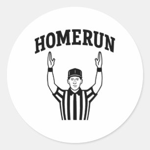 Homerun Field Goal Funny Sports Crossover Bysebyll Runder Aufkleber