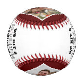 Homerun Papa Vatertag Custom Foto & Names Baseball (Rückseite)