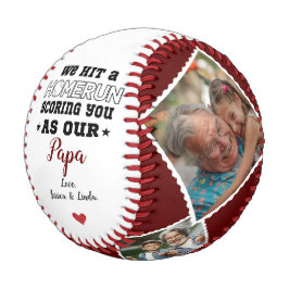 Homerun Papa Vatertag Custom Foto & Names Baseball
