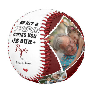 Homerun Papa Vatertag Custom Foto & Names Baseball
