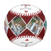 Homerun Papa Vatertag Custom Foto & Names Baseball (Vorderseite)