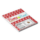 Homerun Softball Birthday Candy Bar Wrapper Favori Notizblock (angewinkelt)
