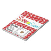 Homerun Softball Birthday Candy Bar Wrapper Favori Notizblock (Rotiert)