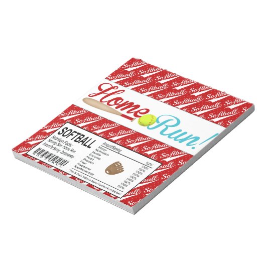 Homerun Softball Birthday Candy Bar Wrapper Favori Notizblock (Rotiert)