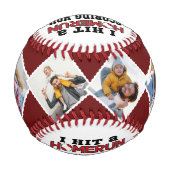 Homerun Vater Custom Foto von Son oder Tochter Baseball (Rückseite)