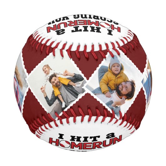 Homerun Vater Custom Foto von Son oder Tochter Baseball (Rückseite)