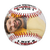 Homerun Vater Custom Foto von Son oder Tochter Baseball (Rückseite)
