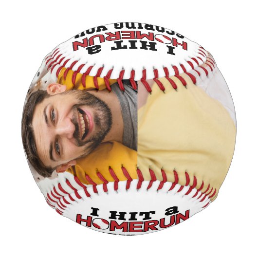 Homerun Vater Custom Foto von Son oder Tochter Baseball (Rückseite)