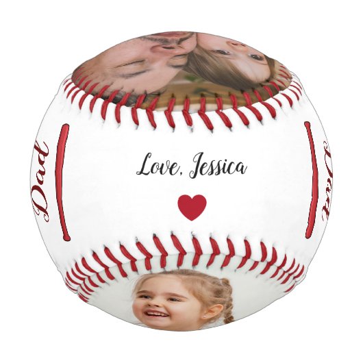 Homerun Vater Custom Foto von Son oder Tochter Baseball (Vorderseite)