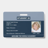 Homeschoester Student ID Abzeichen Blue Ausweis (Front)