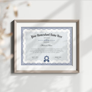 Homeschool Diploma Traditionelles Blau