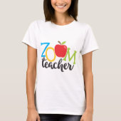 Homeschool Farbenfrohe Zoomlehrerin Apple T-Shirt (Vorderseite)