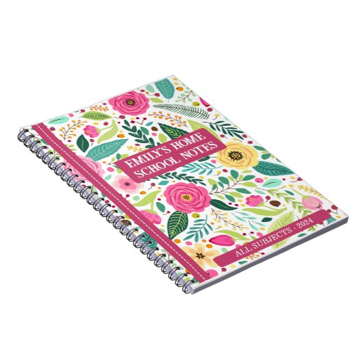 HOMESCHOOL FLORAL NOTEBOOK NOTIZBLOCK (Rechte Seite)