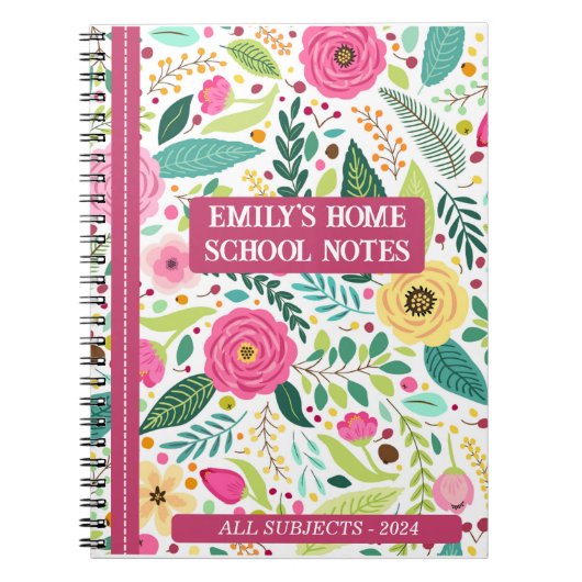 HOMESCHOOL FLORAL NOTEBOOK NOTIZBLOCK (Vorderseite)