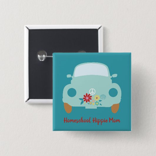 Homeschool Hippie Mama Button (Vorne & Hinten)