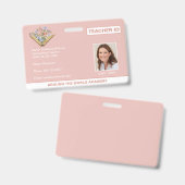 Homeschool Lehrer Ausweis Buch Blume (Front & Back)