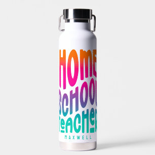 Homeschool Lehrer farbenfrohe Ombre Text Trinkflasche