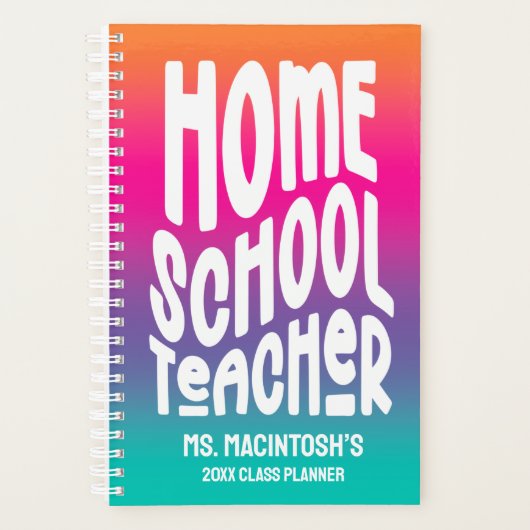 Homeschool-Lehrer Farbiger Ombre Planer (Vorderseite)