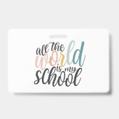 Homeschool Lehrer ID Abzeichen Blau Minimalistisch Ausweis (Rückseite)