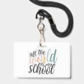 Homeschool Lehrer ID Abzeichen Blau Minimalistisch Ausweis (Rückseite mit Schlüsselband)