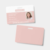 Homeschool Lehrer ID Abzeichen Rose Gold Ausweis (Vorder- & Rückseite)