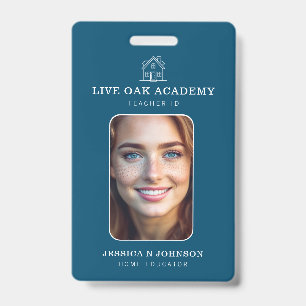 Homeschool-Lehrer-ID-Ausweis   Minimalistisches Bl Ausweis
