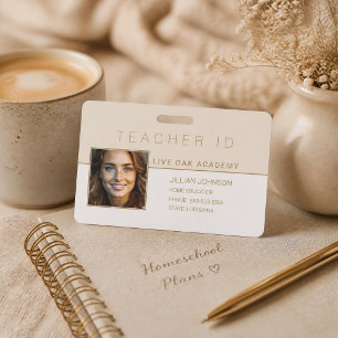 Homeschool-Lehrer-ID-Ausweis Modern Gold Ausweis