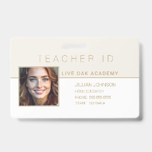 Homeschool-Lehrer-ID-Ausweis Modern Gold Ausweis