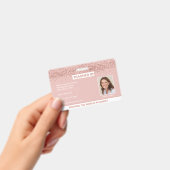 Homeschool Lehrer ID Rose Gold Glitzer Abzeichen Ausweis (Handheld)