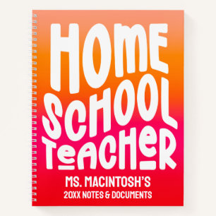 Homeschool-Lehrer Orange Rot Ombre Notizblock