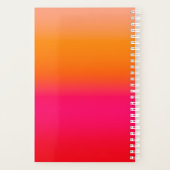 Homeschool-Lehrer Orange Rot Ombre Planer (Rückseite)