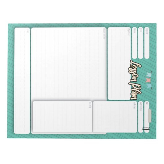 HOMESCHOOL-LESSPLAN 2 GRÜNES Notizblock (Vorderseite)