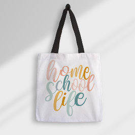 Homeschool Life Pastel Rainbow Colors Signature Tasche