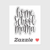 Homeschool Mama Black Calligraphy Quote Aufkleber (Blatt)