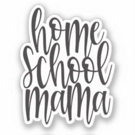 Homeschool Mama Black Calligraphy Quote Aufkleber