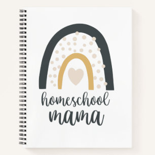 Homeschool-Mama-Boho-Regenbogen-Herz-Checkliste Notizblock