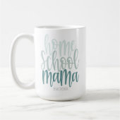 Homeschool Mama Est Personalisiert Date Blue Tones Kaffeetasse (Links)