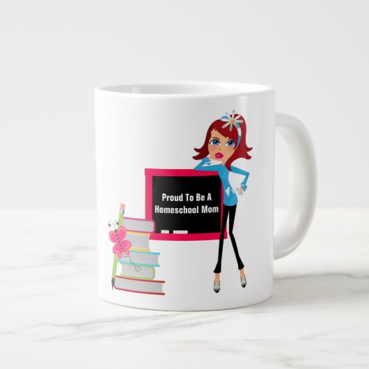Homeschool-Mama - Jumbo-Tasse (Vorderseite Rechts)