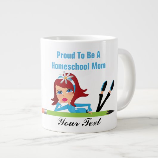 Homeschool-Mama - Jumbo-Tasse (Vorderseite Rechts)