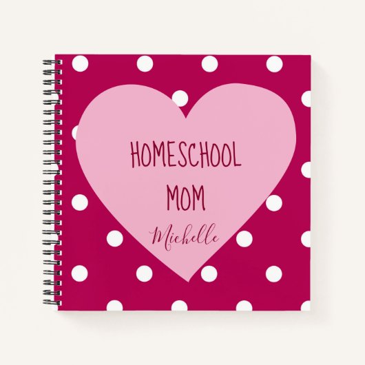 Homeschool Mama Pink Polka Punkte Notizblock (Vorderseite)