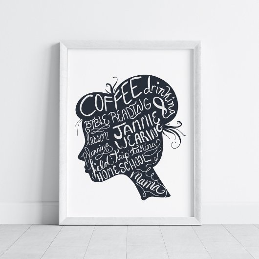 Homeschool Mama Quote Portrait Art Poster