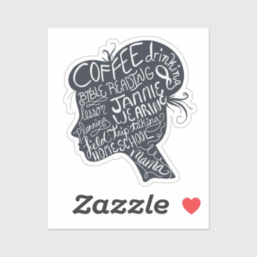 Homeschool Mama Quote Silhouette Sticker (Blatt)