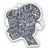 Homeschool Mama Quote Silhouette Sticker (Vorderseite)