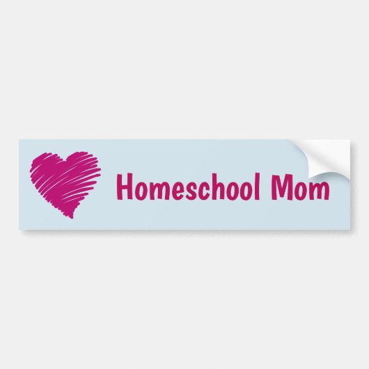 Homeschool Mama Rosa Herz Autoaufkleber (Vorne)