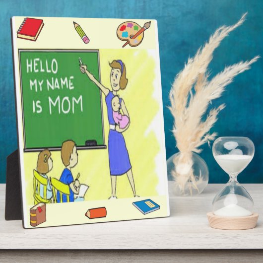 Homeschool Mama Tabletop Plaque mit Easel Fotoplatte (Seite)