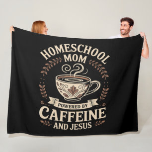 Homeschool-Mutter, angetrieben von Koffein und Jes Fleecedecke
